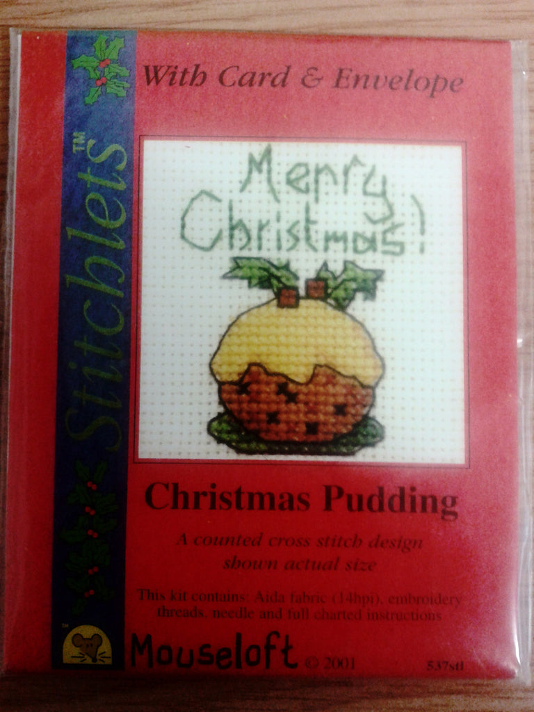 Christmas Pudding Cross Stitch Card Kit - The Printable Craft Shop