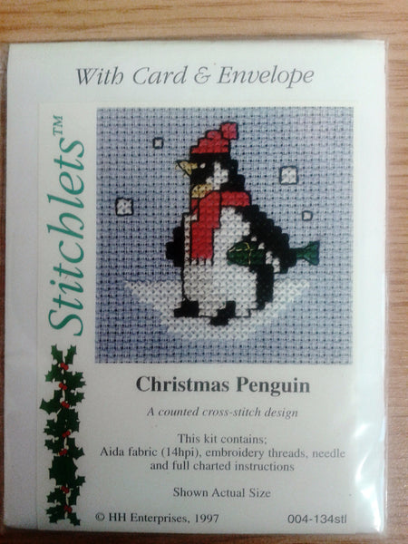 Christmas Penguin Cross Stitch Card Kit - The Printable Craft Shop