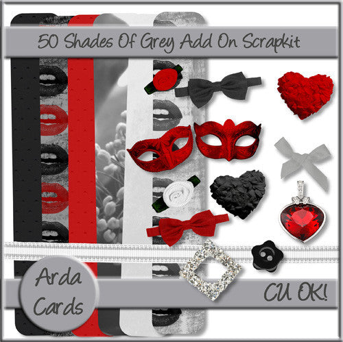 50 Shades Of Grey CU Add On Scrap Kit - The Printable Craft Shop