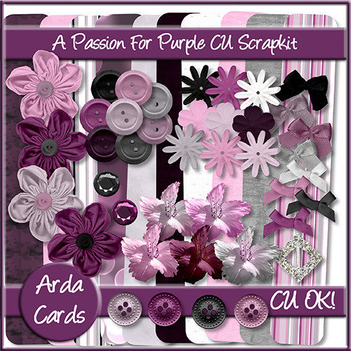 A Passion For Purple CU Scrapkit - The Printable Craft Shop
