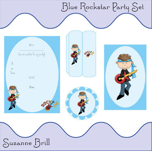 Blue Rock Star Mini Party Set - The Printable Craft Shop