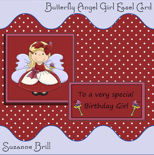 Butterfly Angel Girl Easel Card - The Printable Craft Shop