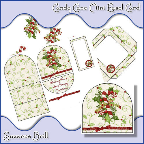 Candy Cane Mini Easel Card - The Printable Craft Shop