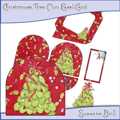 Christmouse Tree Mini Easel Card - The Printable Craft Shop