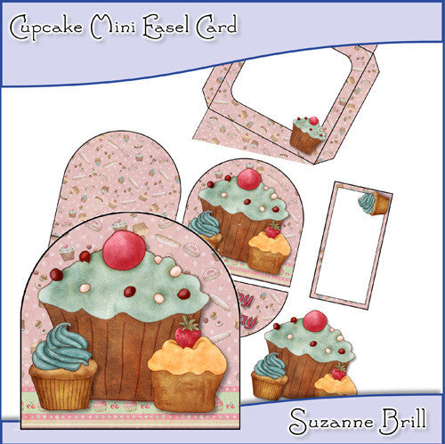Cupcake Mini Easel Card - The Printable Craft Shop