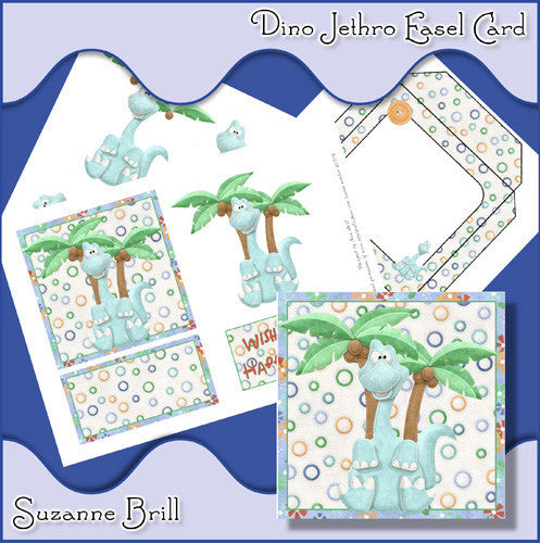 Dino Jethro Easel Card - The Printable Craft Shop