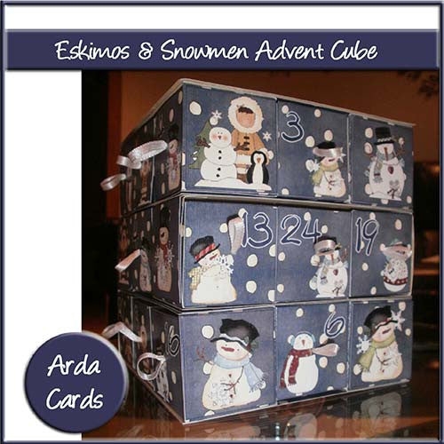 Eskimos & Snowmen Advent Cube - The Printable Craft Shop