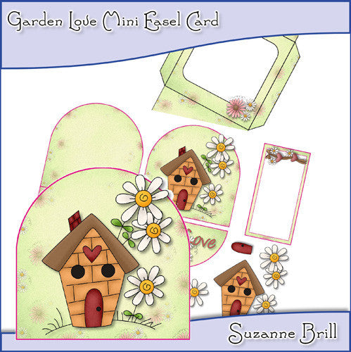 Garden Love Mini Easel Card - The Printable Craft Shop