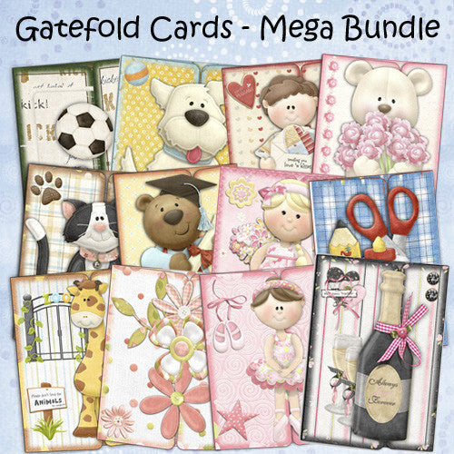 Gatefold Cards Bundle - The Printable Craft Shop - 1