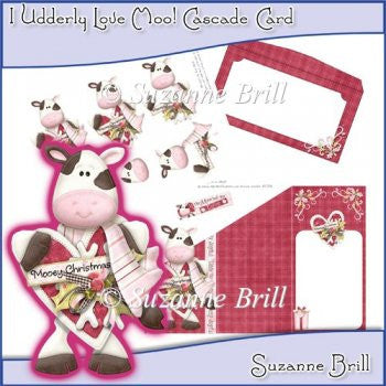 I Udderly Love Moo! Cascade Card - The Printable Craft Shop