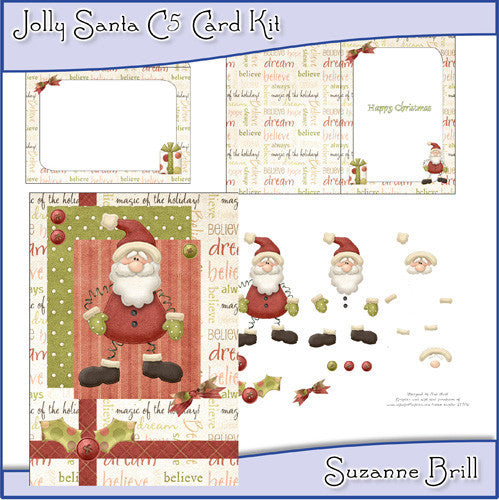 Jolly Santa C5 Card Kit - The Printable Craft Shop