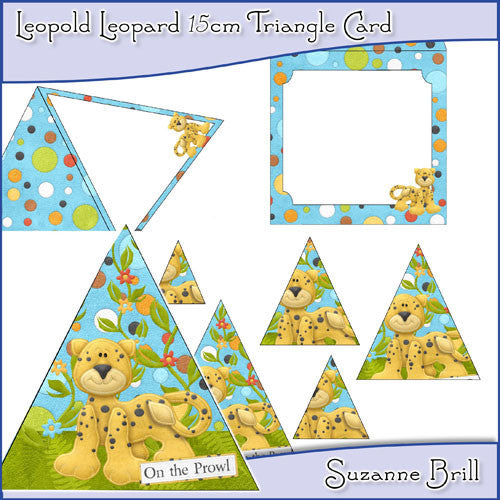 Leopold Leopard 15cm Triangle Card - The Printable Craft Shop