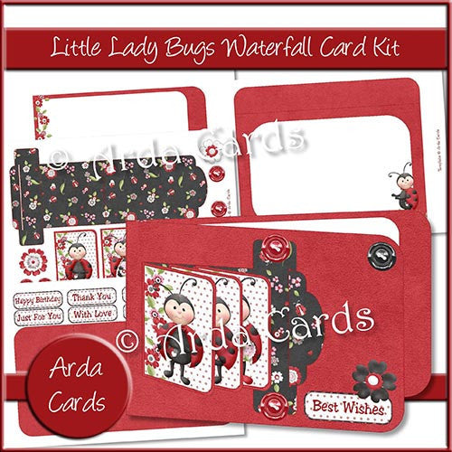 Little Lady Bugs Waterfall Card Kit - The Printable Craft Shop