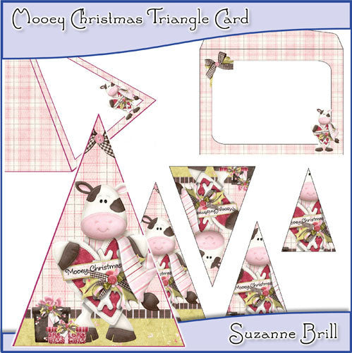 Mooey Christmas Triangle Card - The Printable Craft Shop
