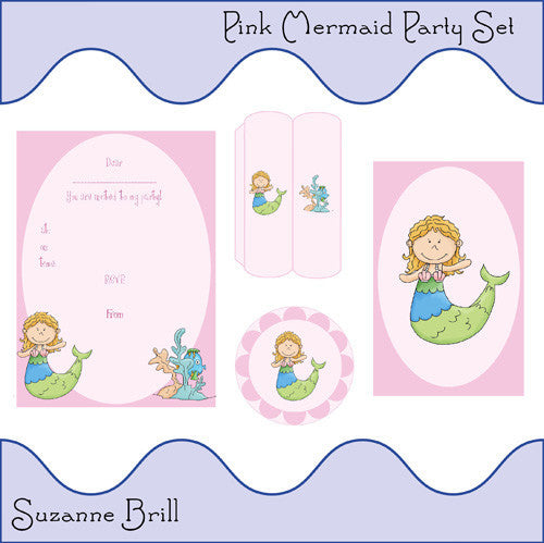 Pink Mermaid Mini Party Set - The Printable Craft Shop