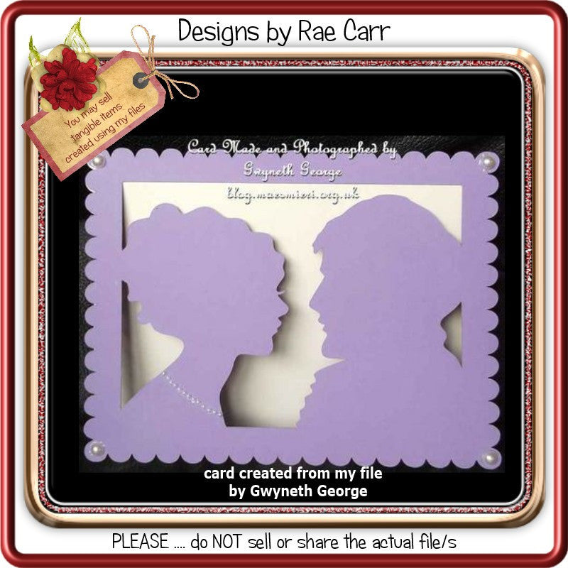 305 Boy Girl Silhouette Card   Multi-MACHINE Formats - The Printable Craft Shop