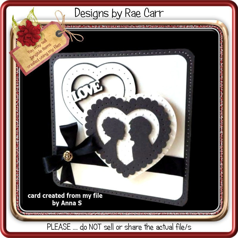 307 Double Heart Love Card  MACHINE Cut Files - The Printable Craft Shop