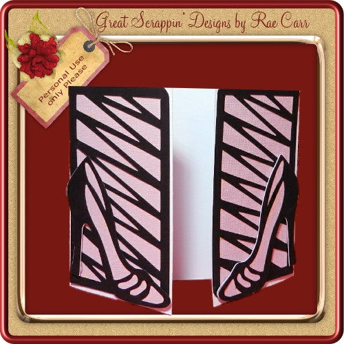 436 Girly  Shoes Card  Multi-MACHINE Formats - The Printable Craft Shop