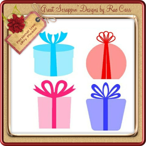 442 4 Wrapped Presents   *HAND & MACHINE Formats* - The Printable Craft Shop
