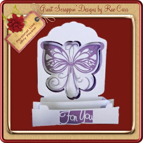 483 Butterfly Sliceform Card     Multiple MACHINE Formats - The Printable Craft Shop