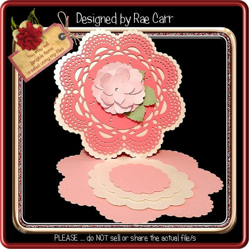 625 Flower Doily Easel Multi-MACHINE Formats - The Printable Craft Shop