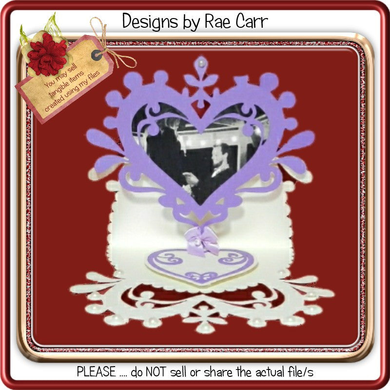 647 Heart Easel Card    Multiple MACHINE Formats - The Printable Craft Shop