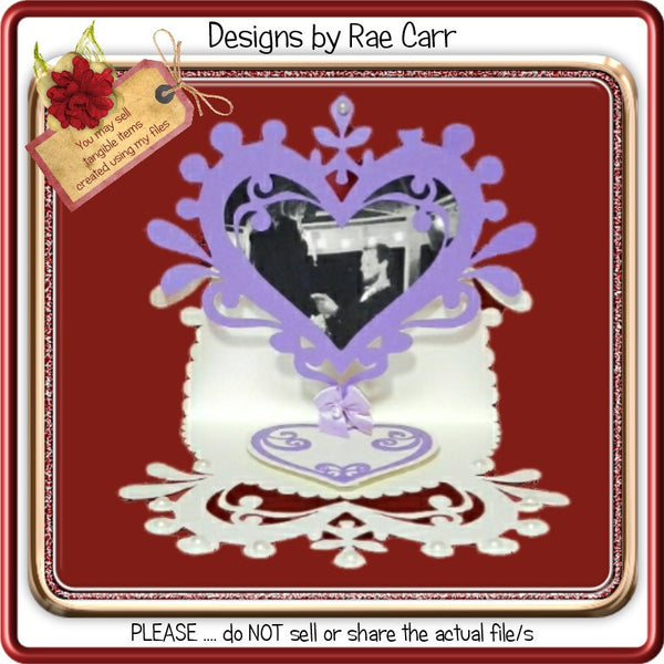 647 Heart Easel Card    Multiple MACHINE Formats - The Printable Craft Shop