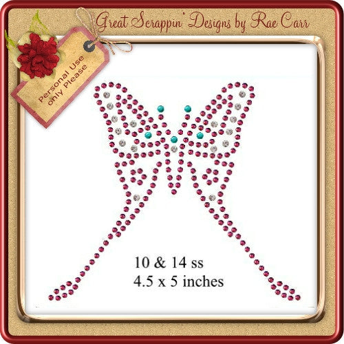 RS Butterfly Rhinestones   Hand and MACHINE Formats - The Printable Craft Shop