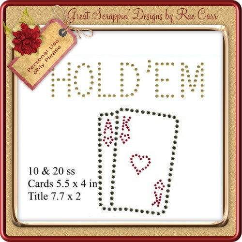 RS Texas Hold'Em Rhinestones     Multiple MACHINE Formats - The Printable Craft Shop