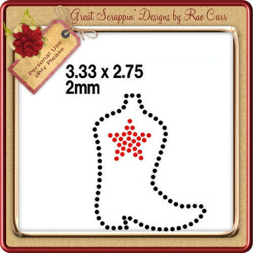 RS Little Boot    Multiple MACHINE Formats - The Printable Craft Shop