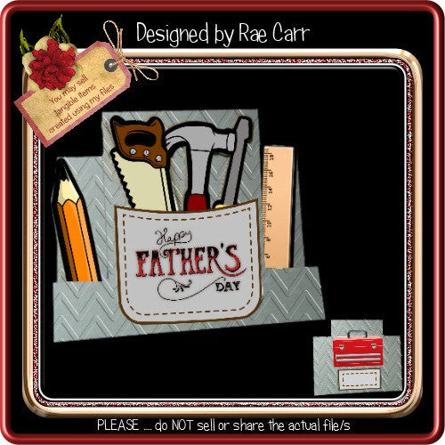 810 Father's Day Step Card     HAND & MACHINE Formats - The Printable Craft Shop