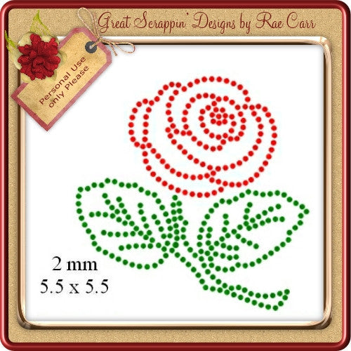 RS Rose     Multiple MACHINE Formats - The Printable Craft Shop