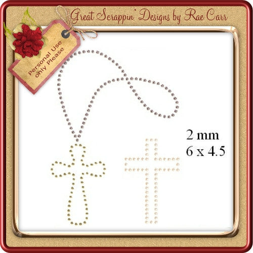 RS Cross Necklace Hand and MACHINE Formats - The Printable Craft Shop
