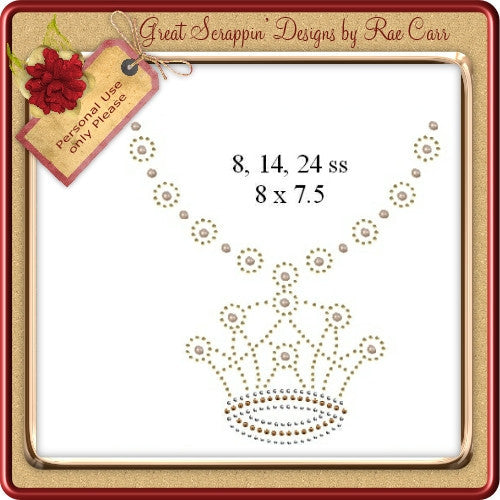 RS Crown Necklace   Multiple MACHINE Formats - The Printable Craft Shop
