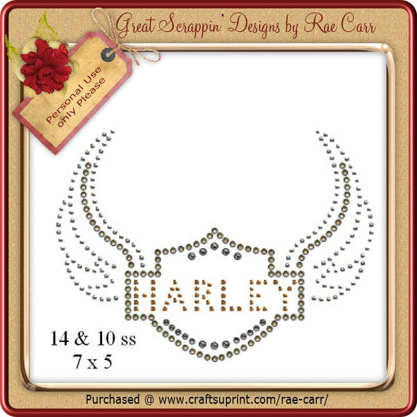 RS Harley Wings    Multiple MACHINE Formats - The Printable Craft Shop