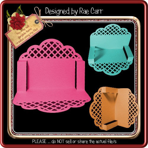 835 Scalloped Lattice Fold Card *Multiple MACHINE Formats* - The Printable Craft Shop