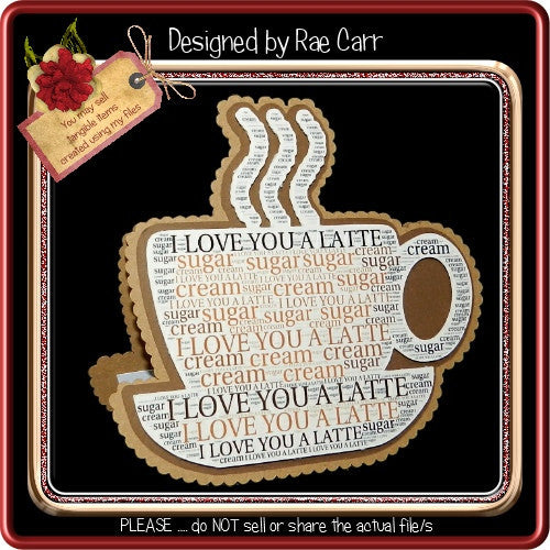 868 Coffee Cup Card *Multiple MACHINE Formats* - The Printable Craft Shop