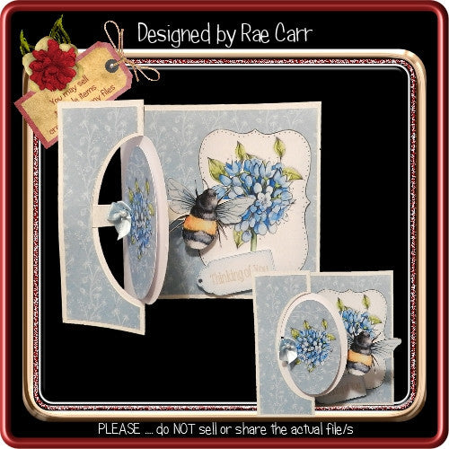 892 Slider Folded Bee Card *JPG-PDF* - The Printable Craft Shop