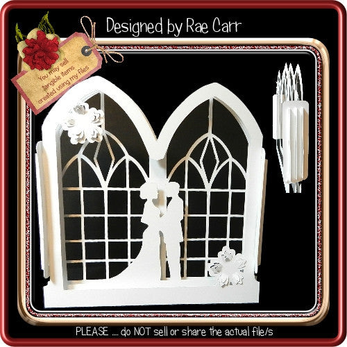 898 Wedding, Anniv, Engagement Sliceform  *Multiple MACHINE Formats* - The Printable Craft Shop