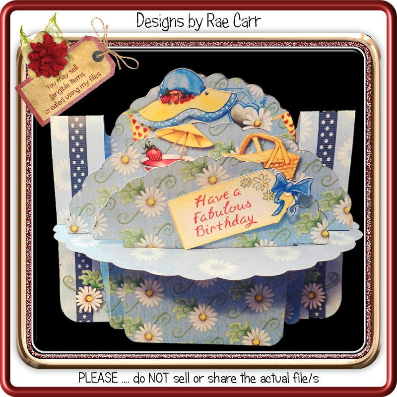 901 Summertime Daisies Shelf Card - The Printable Craft Shop