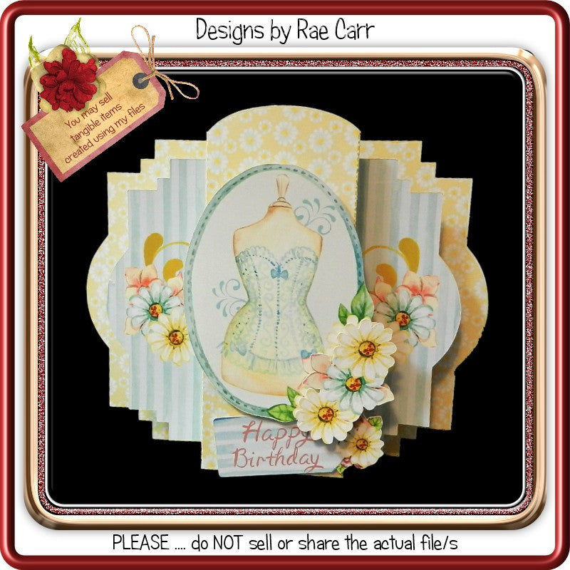 903 Female Lingerie and Daisies Center Pop Out - The Printable Craft Shop