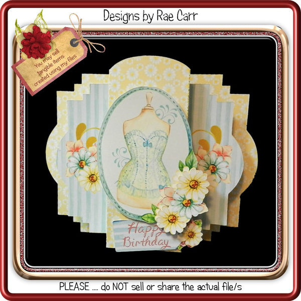 903 Female Lingerie and Daisies Center Pop Out    MACHINE Format - The Printable Craft Shop