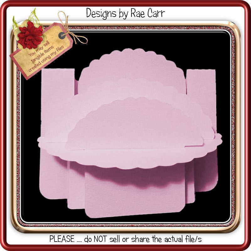 905 Scalloped Shelf Card    Multilple MACHINE Formats - The Printable Craft Shop
