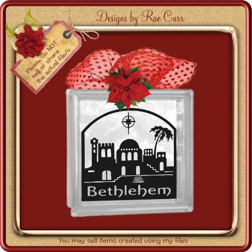 Vinyl Bethlehem Scene Glass Block *MACHINE Formats* - The Printable Craft Shop
