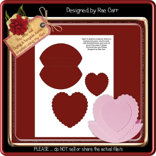 Rocker Card Heart Template - The Printable Craft Shop