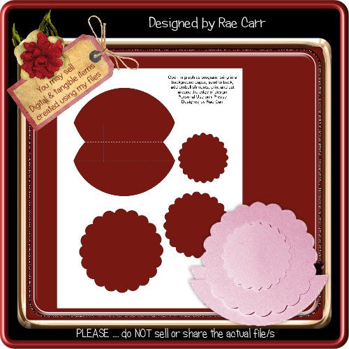 Rocker Card Scalloped Circle Template - The Printable Craft Shop