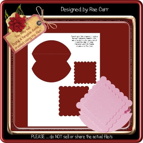 Rocker Card Square Diamond Template - The Printable Craft Shop