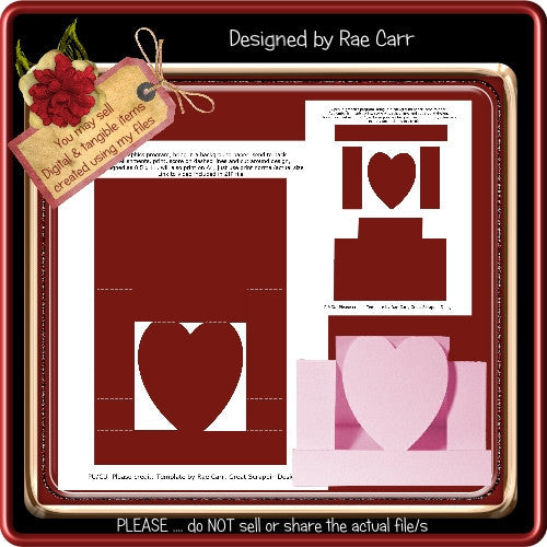 Heart Center Step Card Template - The Printable Craft Shop