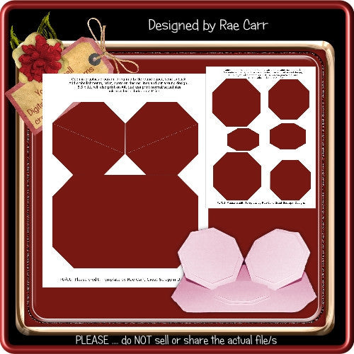 Double Easel Shaped Card Template - The Printable Craft Shop