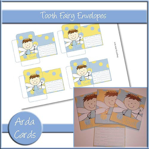 Blue & Yellow Boy Tooth Fairy Envelopes - The Printable Craft Shop